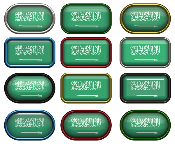 12 knoppen van de vlag van Saoedi-Arabië — Stockfoto