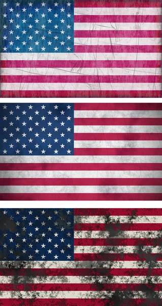 Bandiere Grunge degli Stati Uniti — Foto Stock