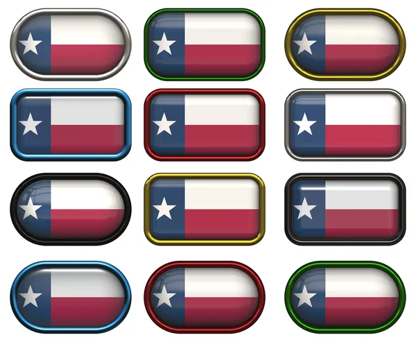 12 buttons of the Flag of Texas — Stock Photo, Image