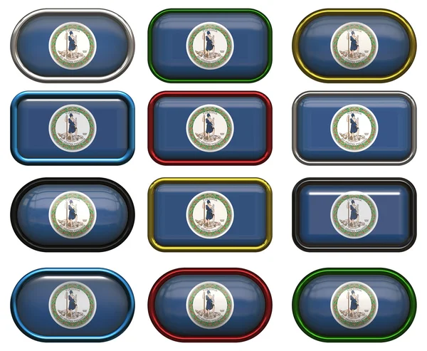 12 buttons of the Flag of Virginia — Stock Photo, Image