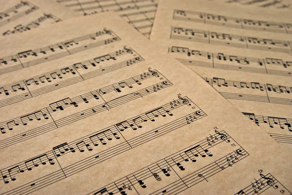 Musical notes on parchment — Stock Photo, Image