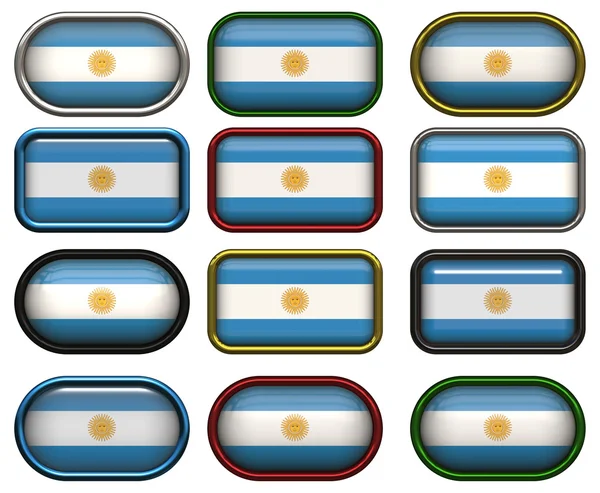 アルゼンチンの旗の 12 のボタン — ストック写真