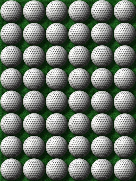 Linhas de bolas de golfe — Fotografia de Stock