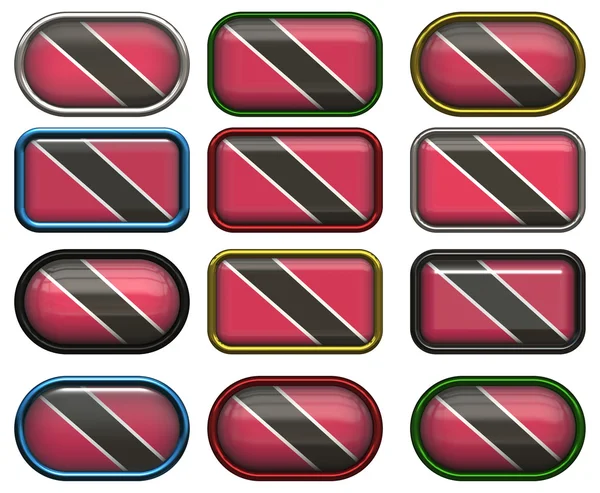 12 buttons of the Flag of Trinidad Tobago — Stock Photo, Image