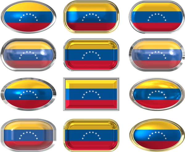 12 gombok venezuela zászlaja — Stock Fotó