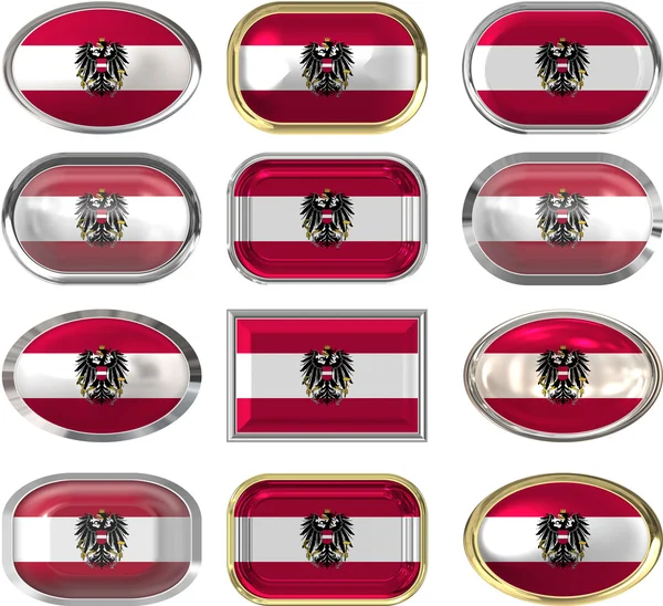 On iki düğme-in Avusturya bayrağı — Stok fotoğraf