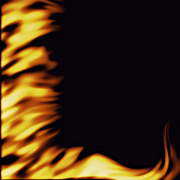 Flammen auf schwarz — Stockfoto