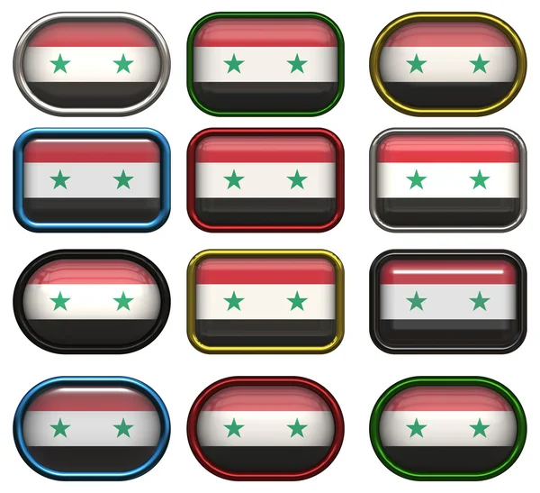 Twelve buttons of the Flag of Syria — Stock Photo, Image