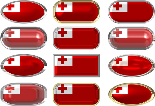 stock image Twelve buttons of the Flag of Tonga