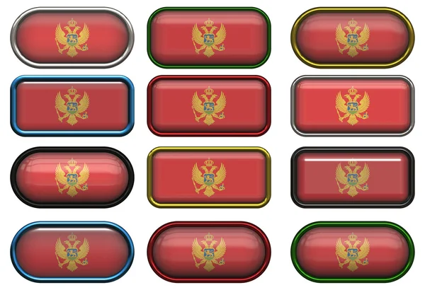 Twelve buttons of the Flag of Montenegro — Stock Photo, Image