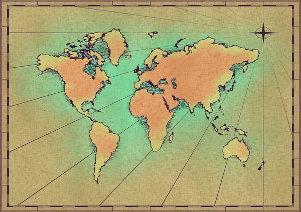 Carte de l'ancien monde — Photo