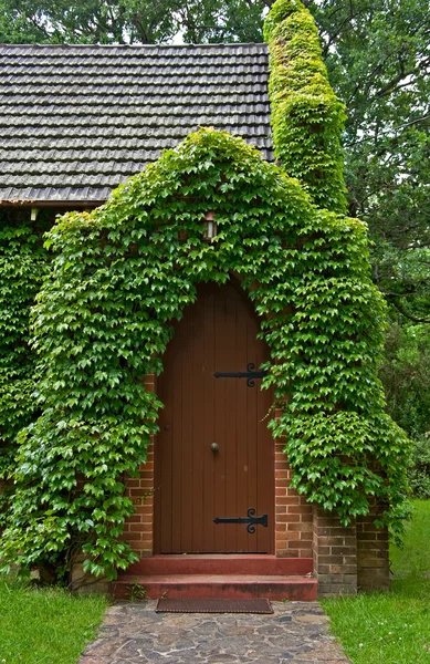 Vine covered church building — Stock Photo, Image