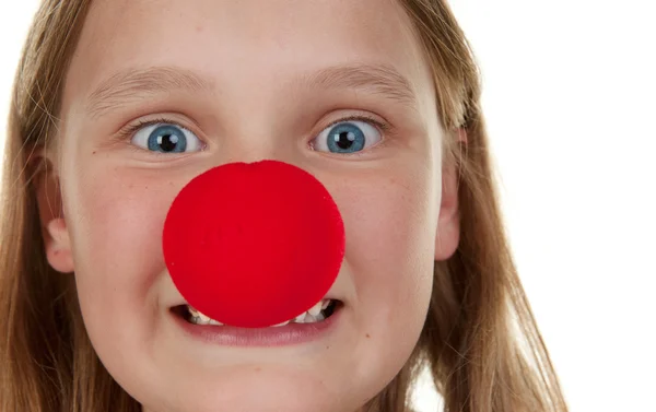 Menina com nariz vermelho — Fotografia de Stock