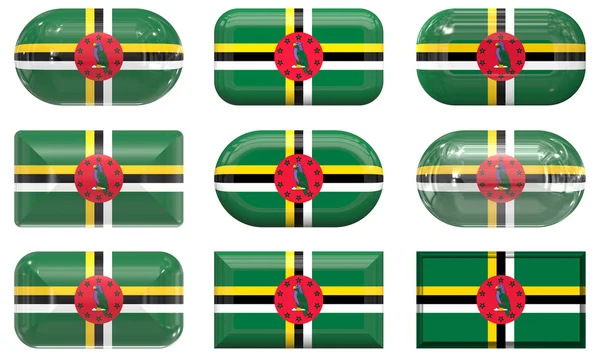 Buttons of the Flag of Dominica — Stock Photo, Image