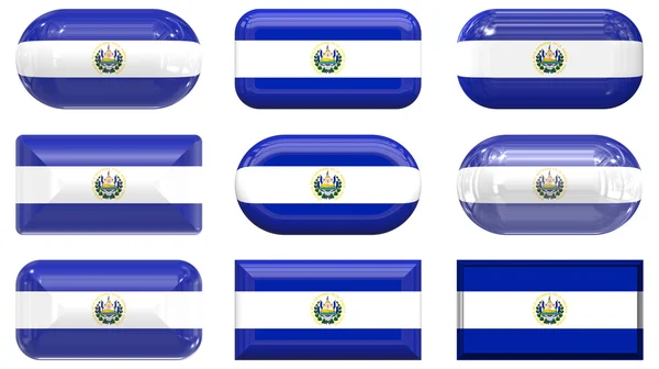 Knapper på El Salvadors flagg – stockfoto