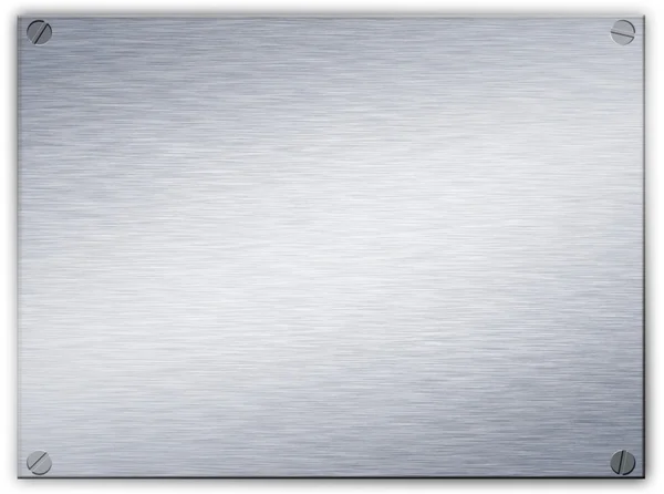 Brushed steel metal plaque — Stock Photo, Image