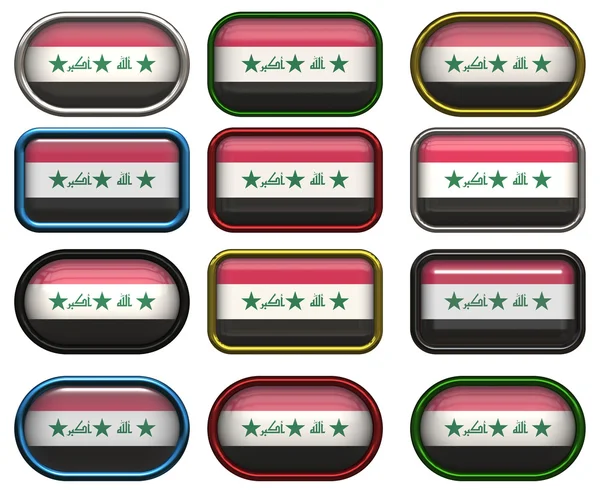12 buttons of the Flag of Iraq — Stock Photo, Image