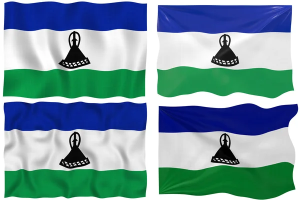 Lesothská vlajka — Stock fotografie