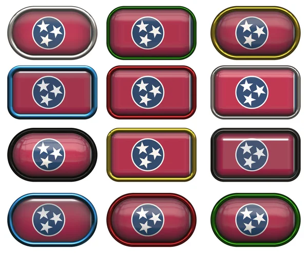 テネシー州の旗の 12 のボタン — ストック写真