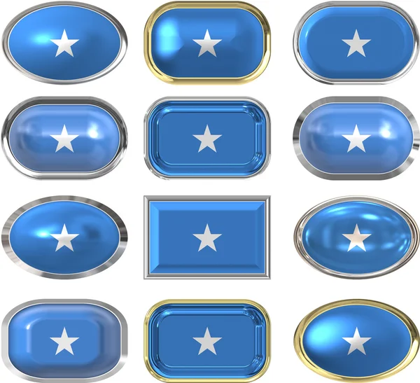 Twelve buttons of the Flag of Somalia — Stock Photo, Image
