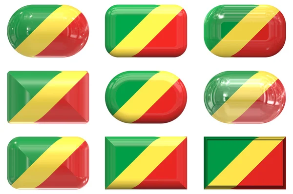 Nueve botones de cristal de la Bandera de la República —  Fotos de Stock