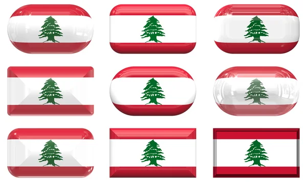 Botones de la Bandera del Líbano —  Fotos de Stock