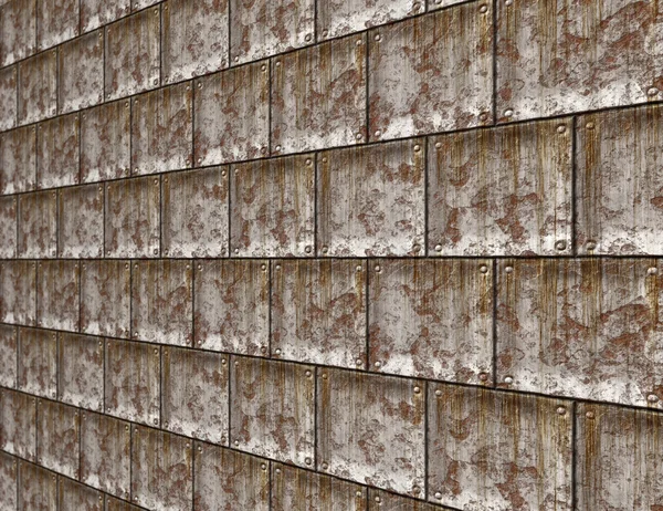Metallplattan vägg — Stockfoto