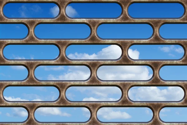 Céu azul através das barras — Fotografia de Stock