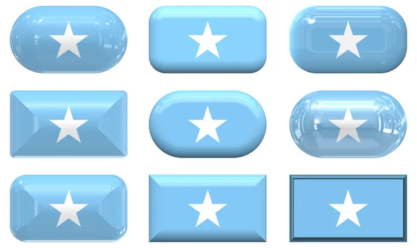 Nio glas knappar av flaggan för somalia — Stockfoto