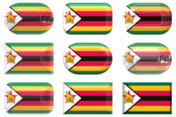 Botões da Bandeira do Zimbabué — Fotografia de Stock