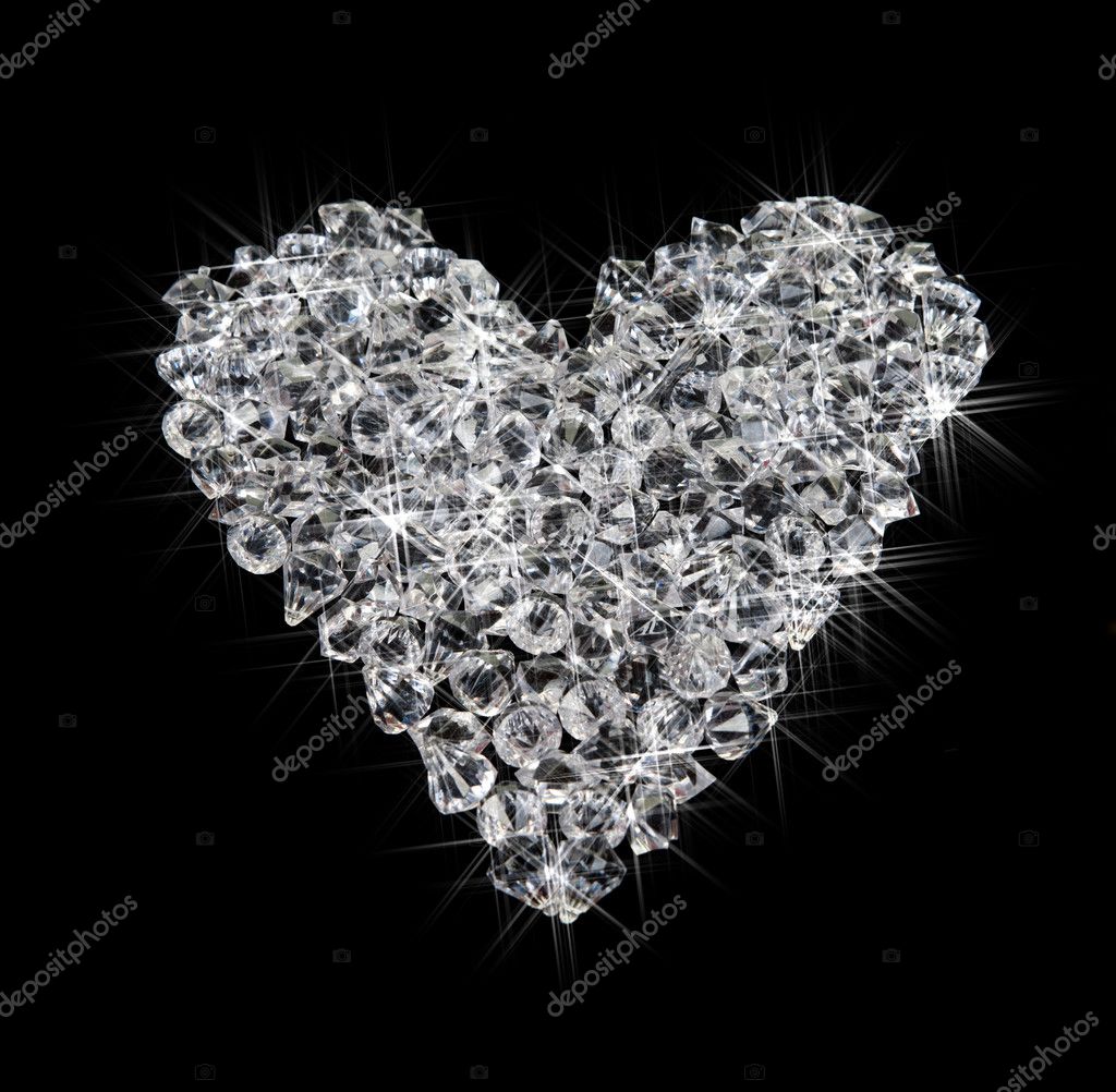 Heart of diamonds on black — Stock Photo © clearviewstock #1938312