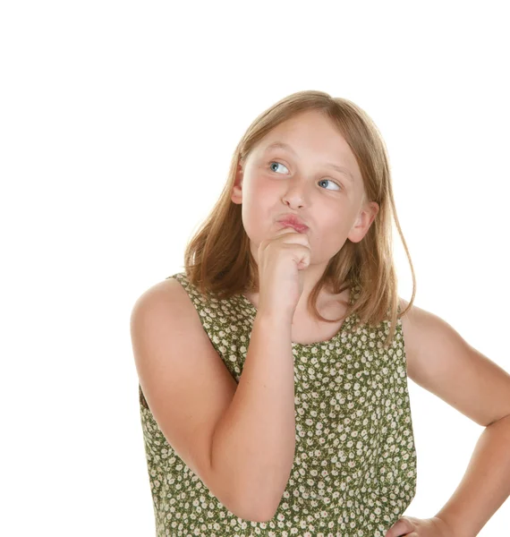 Young girl perplexed — Stock Photo, Image