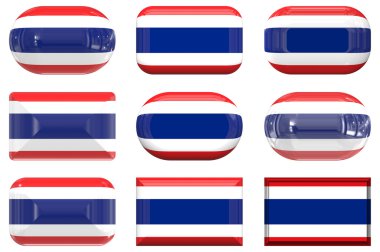 Nine glass Flag of Thailand buttons clipart