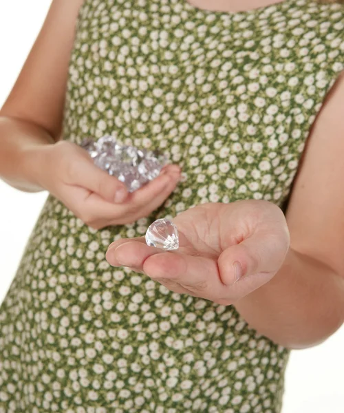 Eine Handvoll Diamanten — Stockfoto
