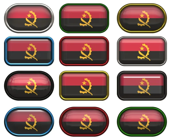 Twelve buttons of the Flag of angola — Stock Photo, Image