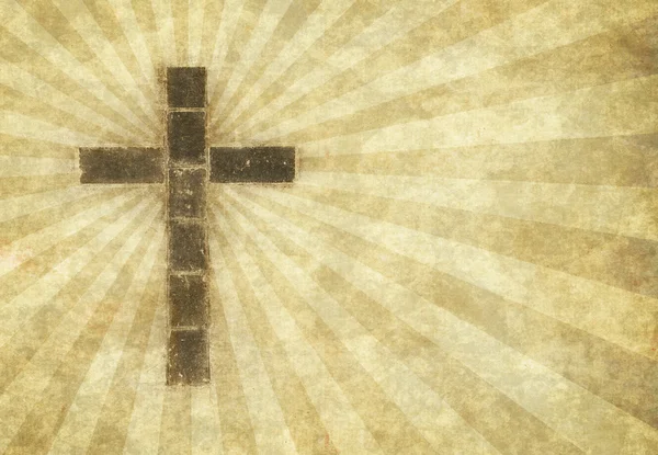 Кристианский крест на пергаменте — стоковое фото