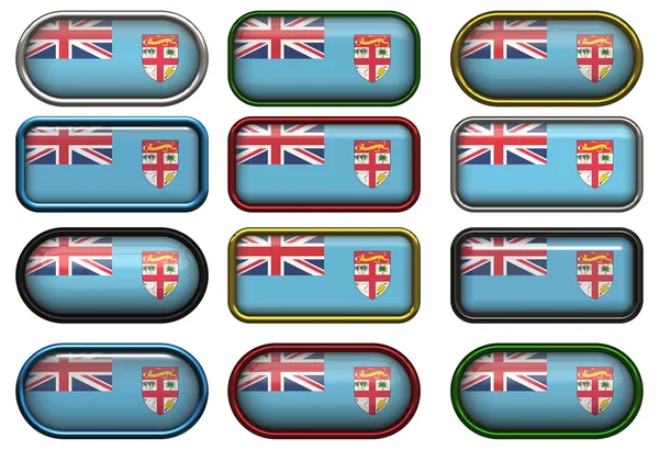 피지의 국기의 12 버튼 — 스톡 사진
