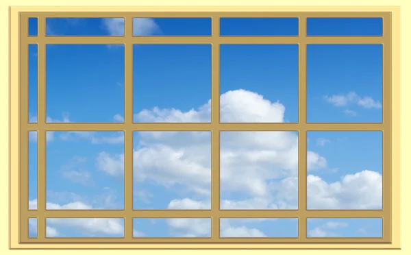 Cielo blu perfetto attraverso la finestra — Foto Stock