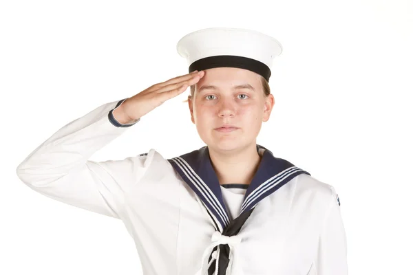 Joven marinero saludando —  Fotos de Stock