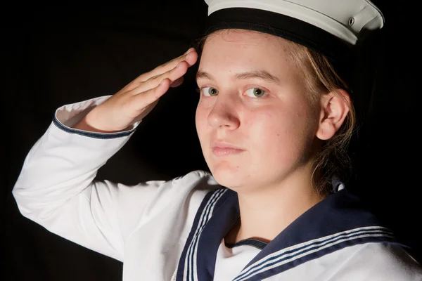 Sailor saluting isolated — Stock Photo, Image