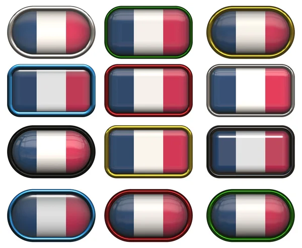 프랑스의 국기의 12 버튼 — 스톡 사진
