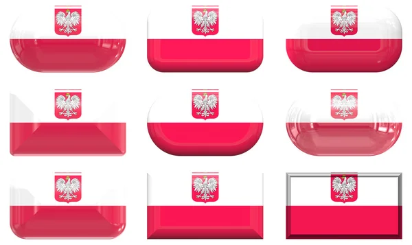 Pulsanti della bandiera della Polonia — Foto Stock
