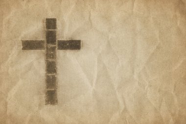 Christian cross on parchment clipart