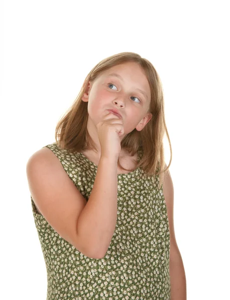 Young girl perplexed — Stock Photo, Image