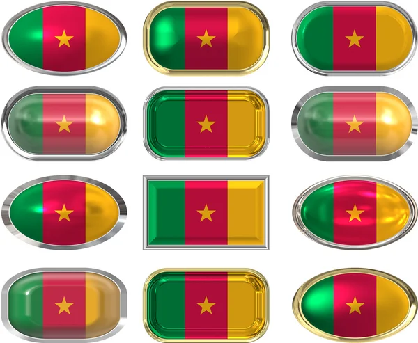 Кнопки флага Камеруна — стоковое фото