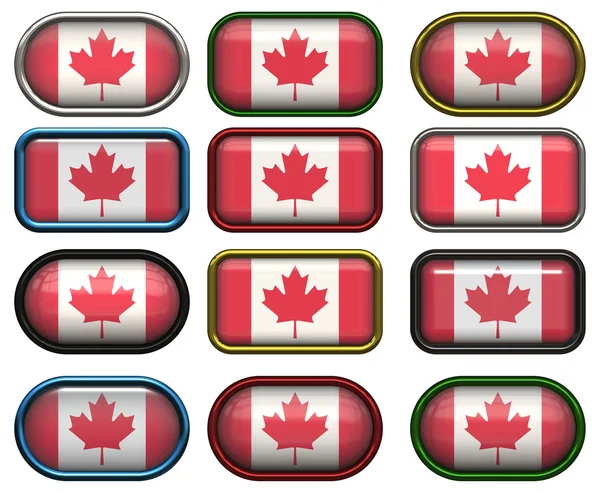 Twelve buttons of the Flag of Canada — Stock Photo, Image