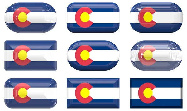 Botões de vidro da Bandeira do Colorado — Fotografia de Stock