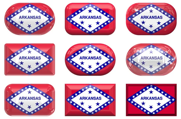 Boutons du drapeau de l'Arkansas — Photo