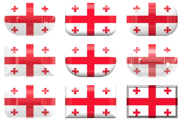 Tlačítka vlajka Gruzie — Stock fotografie