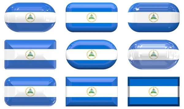 Boutons du drapeau du Nicaragua — Photo